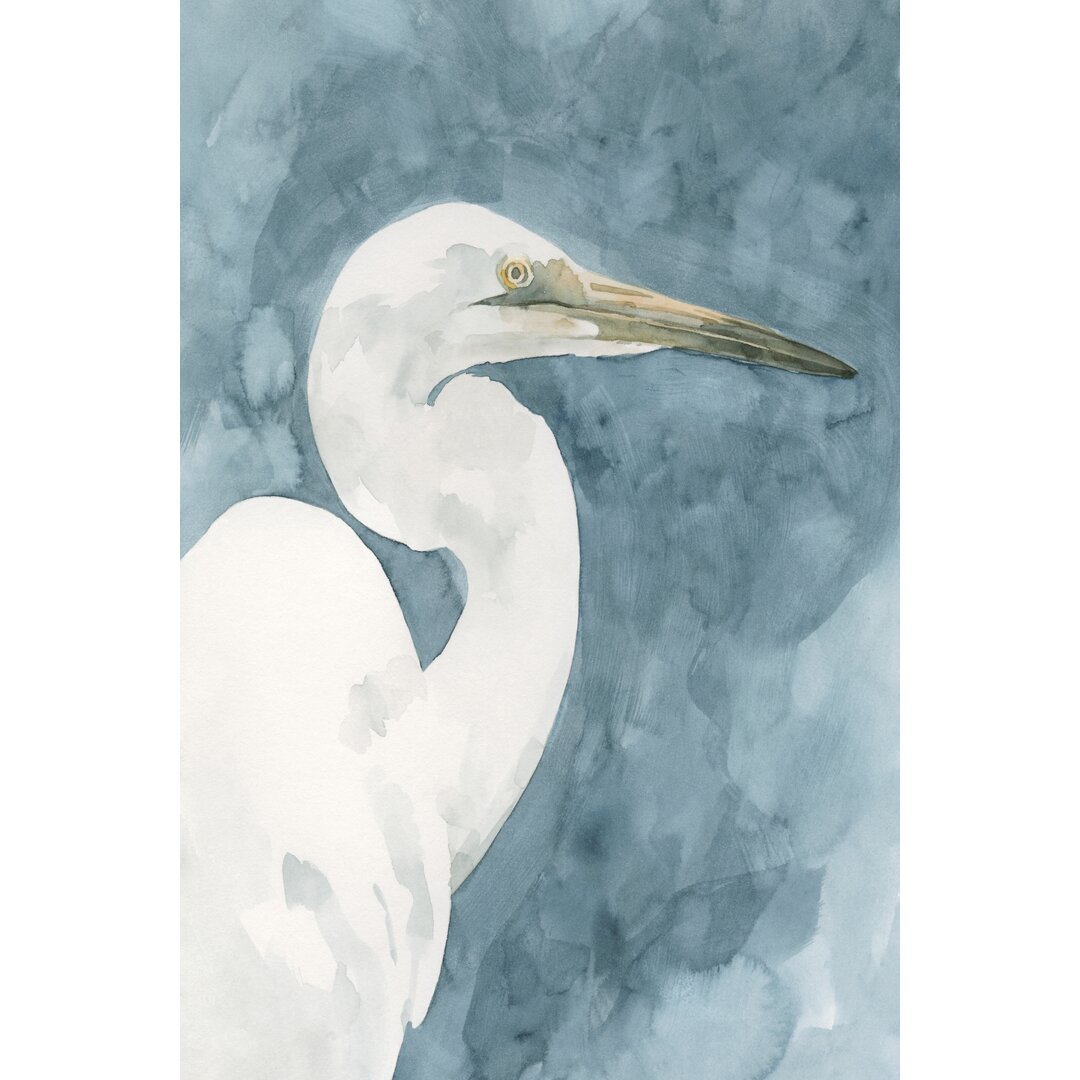 Leinwandbild Watercolor Heron Portrait II