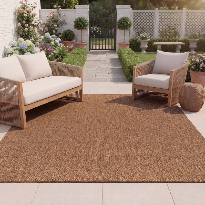 Tapis d'intérieur / extérieur brun Beach House, Rectangle 8 pi x 10 pi