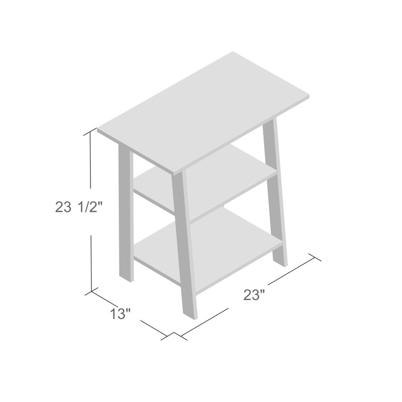 Table de bout avec rangement Gaen, Gris rustique
