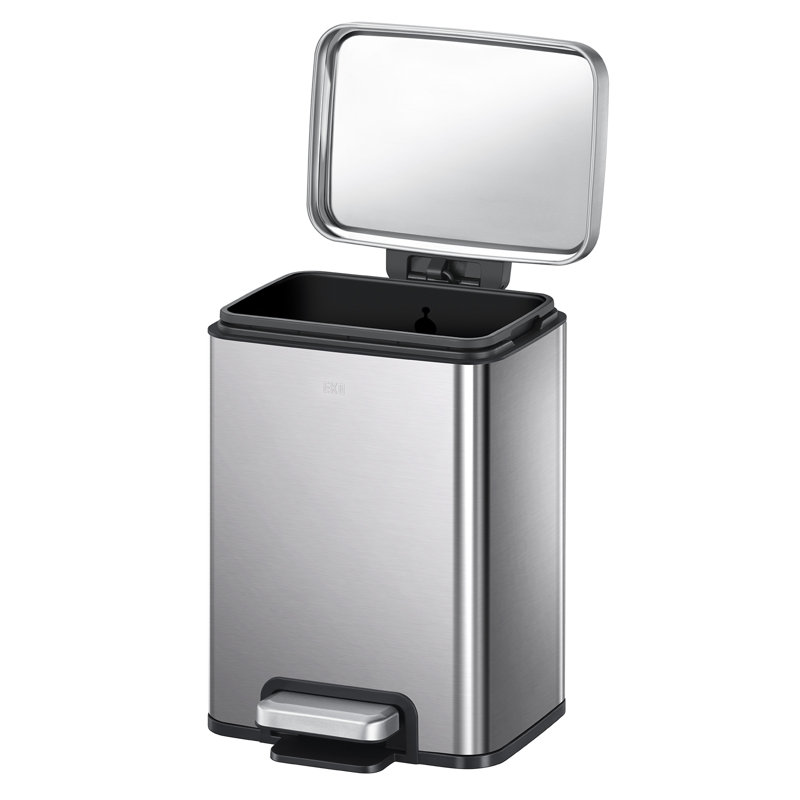 Poubelle en acier inoxydable EKO Madison, 1,58 gallons, Acier inoxydable brossé