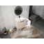 Meuble-lavabo autoportant avec lavabo en céramique et armoires de rangement, porte à fermeture douce