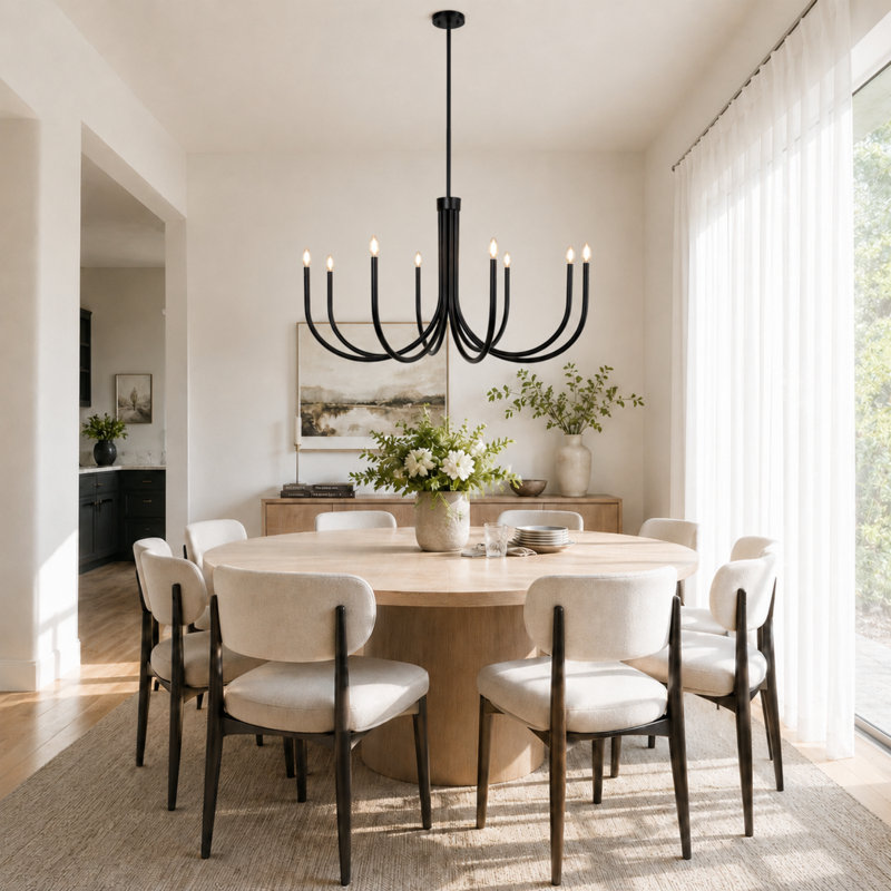 8-Light Dimmable 44"W Oversized Chandelier