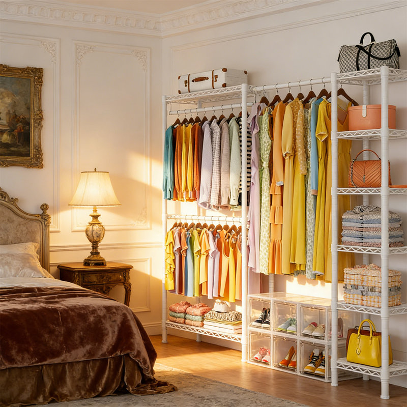 183cm Clothing Rack, White