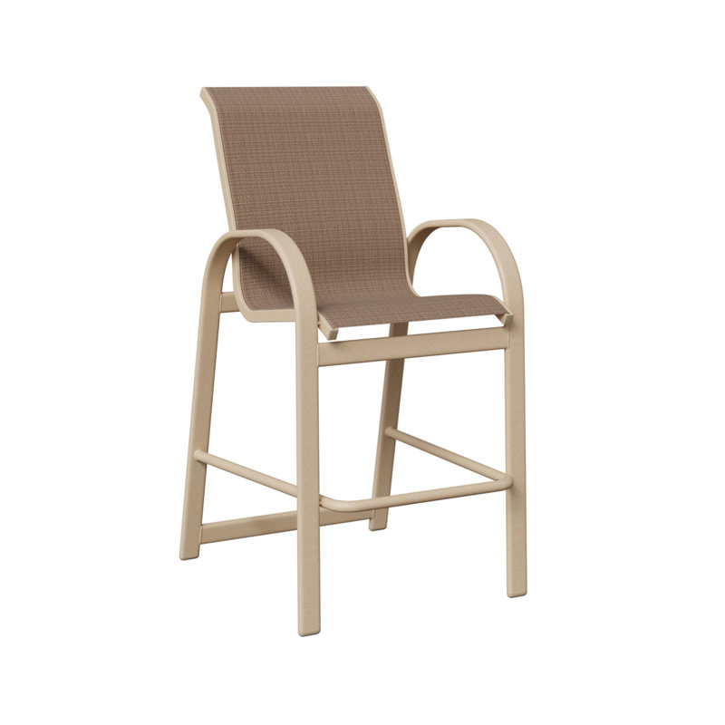 Chaise de bar Cazares Luna, Luna multicolore, Tweed taupe