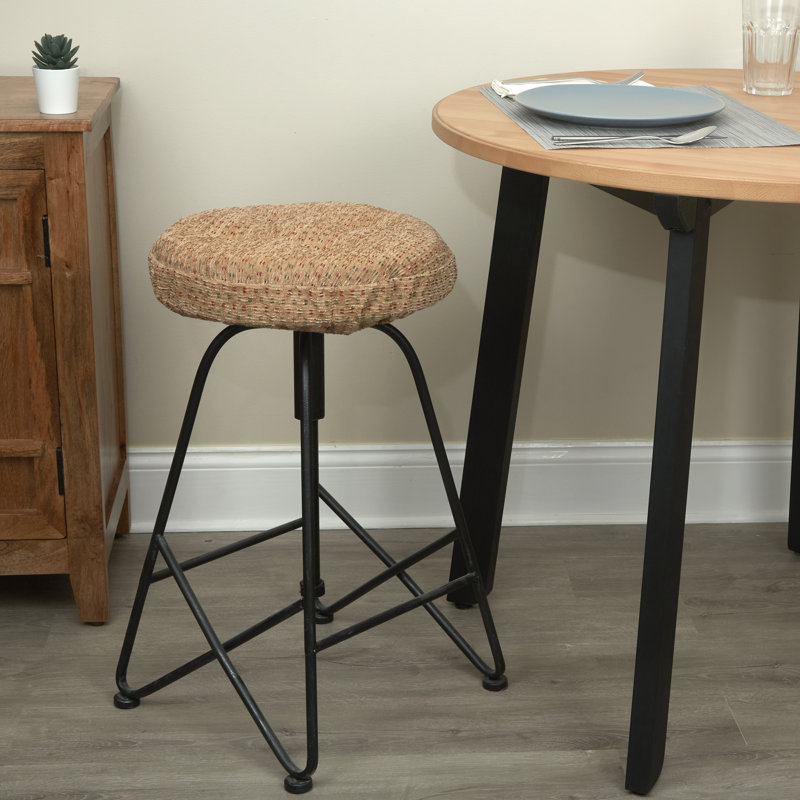 Non-Slip Textured Barstool Seat Cushion, 14-Inches Round, Natural