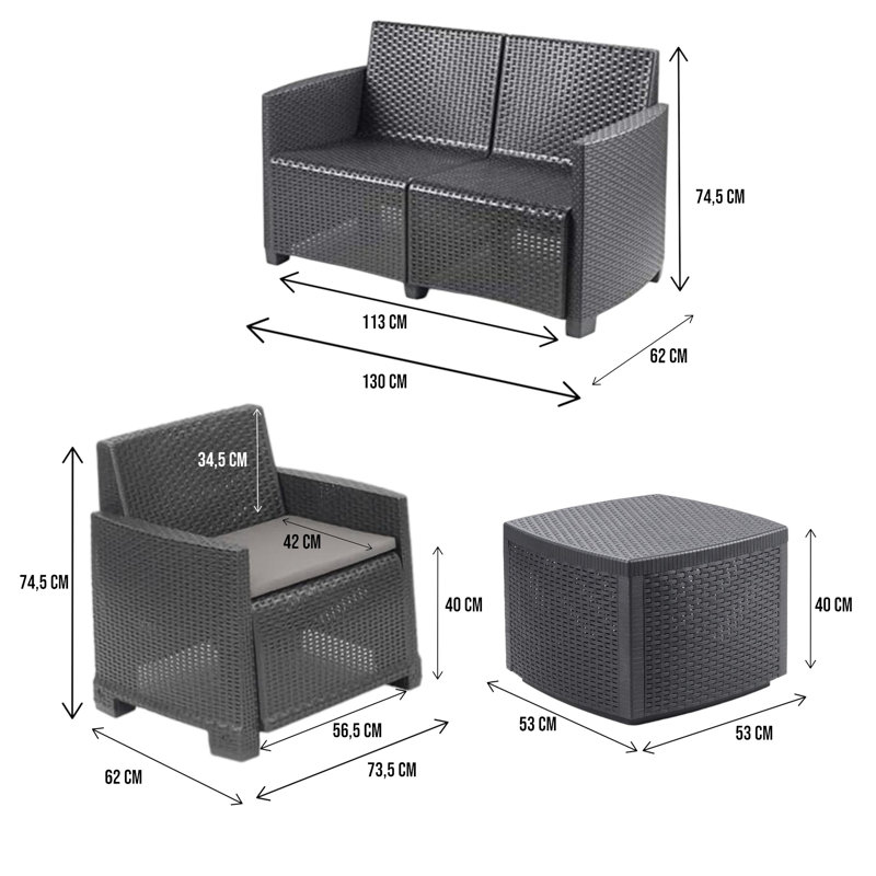 Alireza Rectangular 2 - Person 66cm L Outdoor