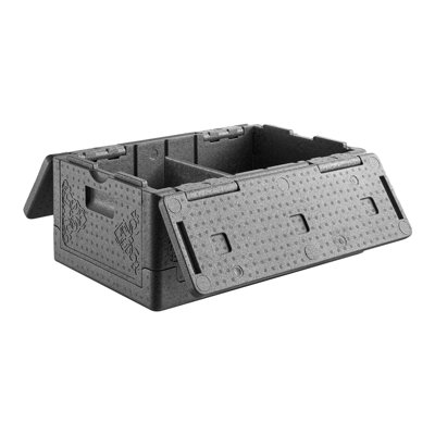 Chauffe-aliments pliable et isolant, transporteur thermique non électrique de 40 pte, boîte chaude EPP légère et à haute rigidité, pour livraison, transport, traiteur, barbecue, garde au chaud / froid pendant 4 heures (gris)