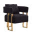 Élégante chaise à pieds dorés avec molleton noir - pour le salon, le vestiaire, le bureau et la salle de réception
