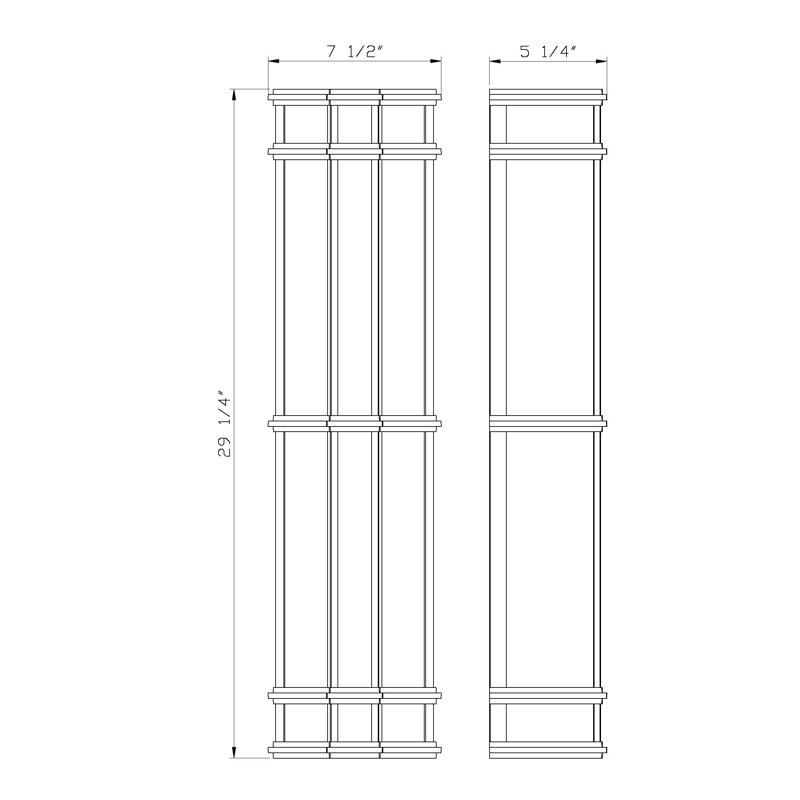 Grande applique murale d'extérieur à DEL MONTE, Noir mat, H 29,25 po x l 7,5 po x P 5,25 po