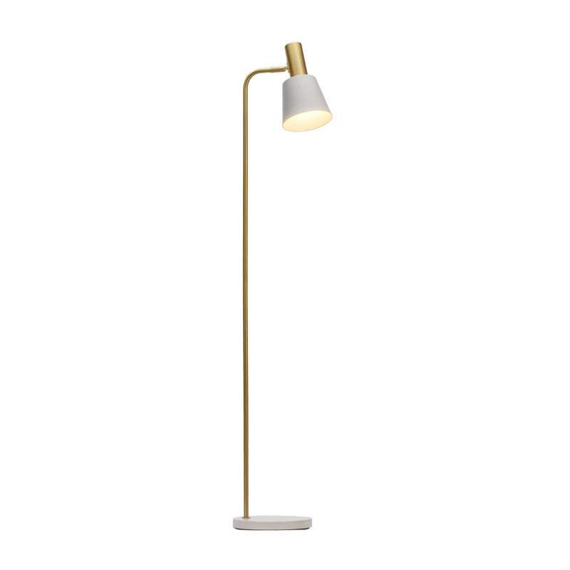 Landon 140cm Task Floor Lamp, Gold/White, White