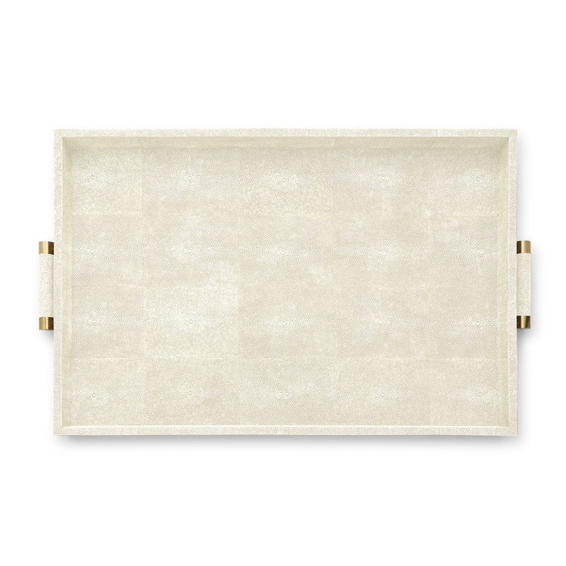 Shagreen Butler Serving Tray, Cream