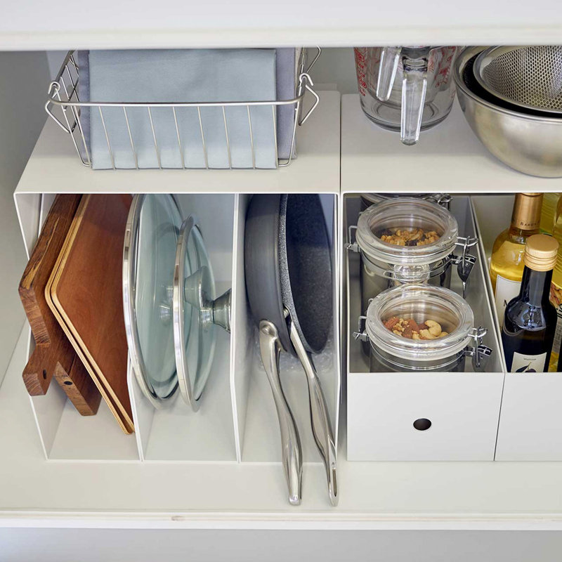 Organisateur de rangement sous l'armoire Yamazaki Home Steel, garde-manger, acier, Blanc