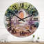 Bibliothèque d'arrière-cour à Barcelone avec oranges - Horloge murale traditionnelle-3851570