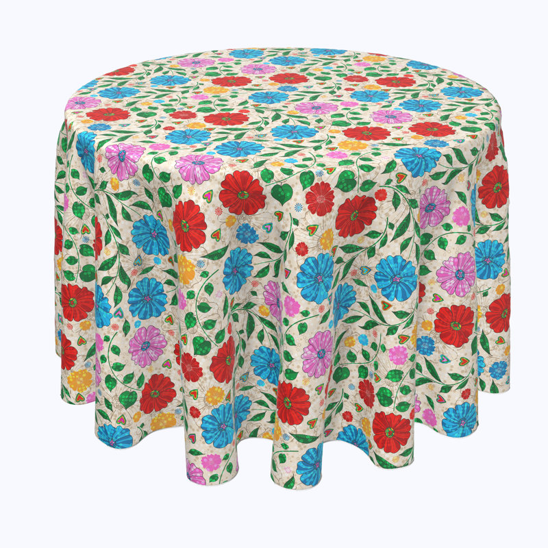 Evan Floral Round Tablecloth, 70" x 70"