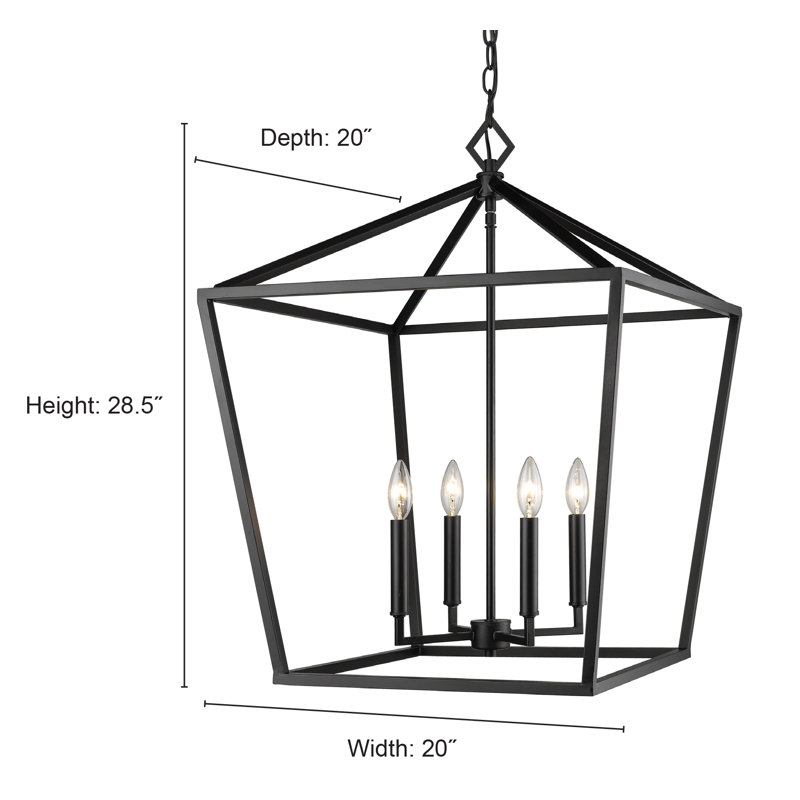 Lustre géométrique à 4 lumières Poisson, Nickel satiné