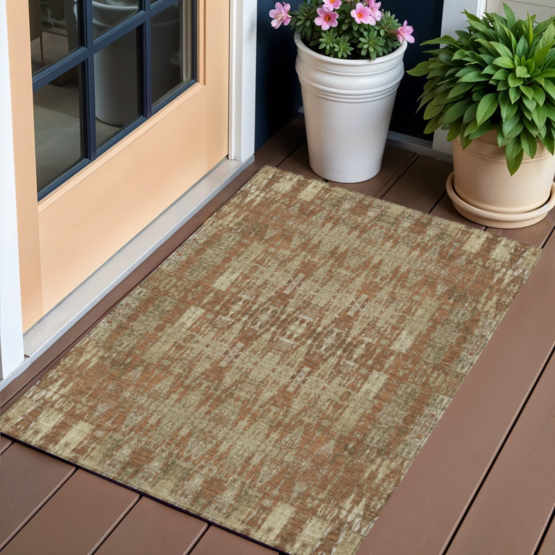 Tapis intérieur lavable antidérapant orange 3 pi x 5 pi marocain