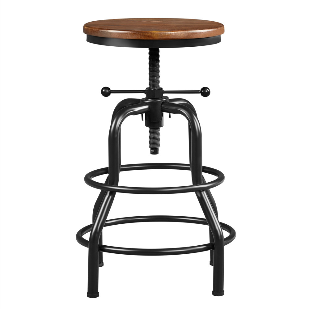 Swivel Adjustable Height Counter Stool with Metal Frame