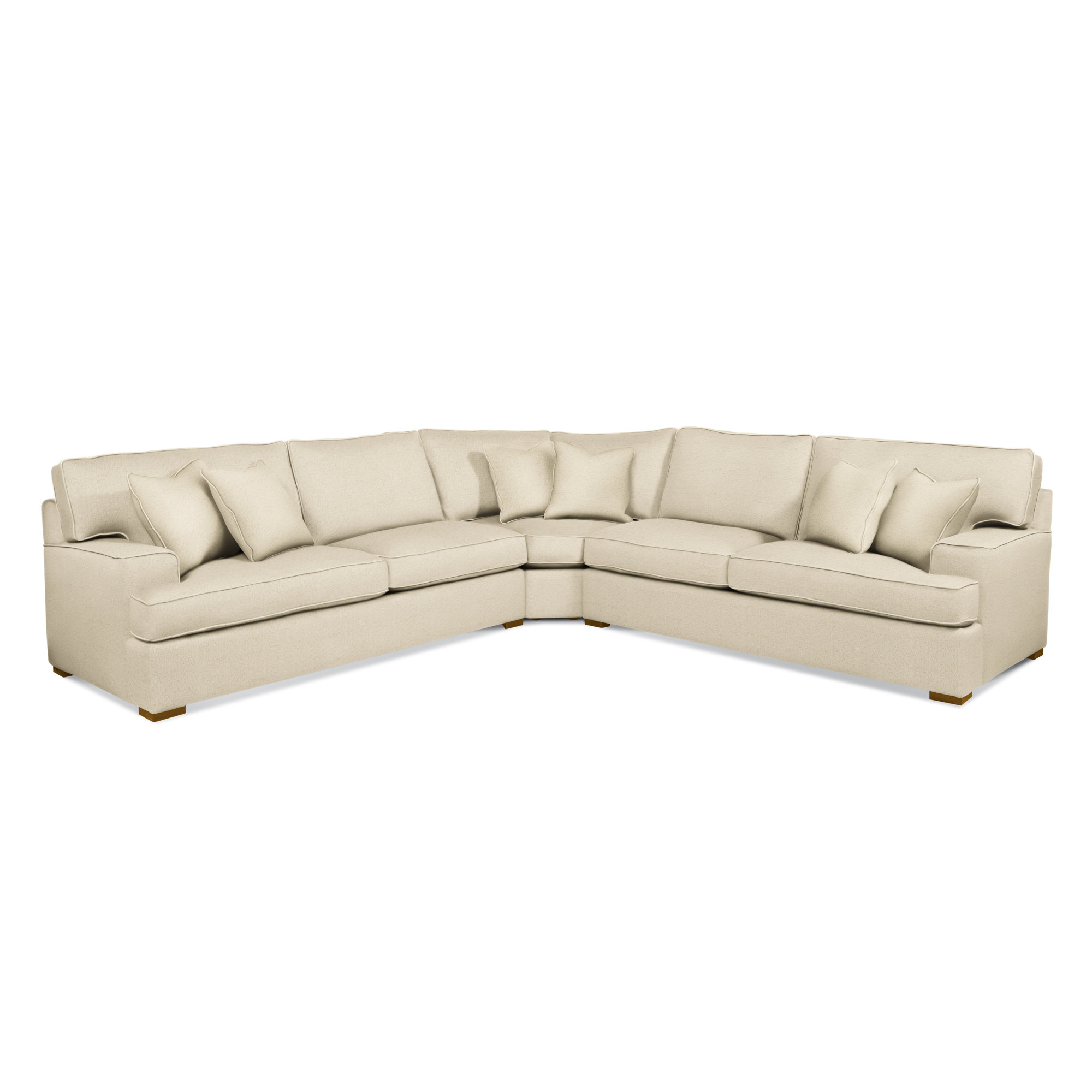 Sadie 3-Piece Upholstered Sectional, Havana Finish, Ivory Crypton Performance; 0886-91