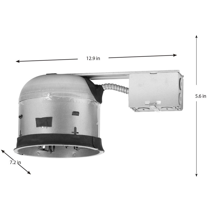 6" Steel Recessed Shallow Remodel Housing For 6" Trim