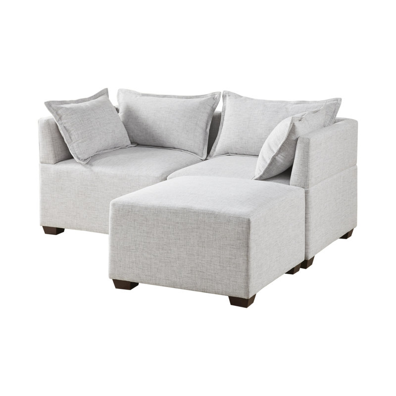 Canapé Molly, Polyester gris argent