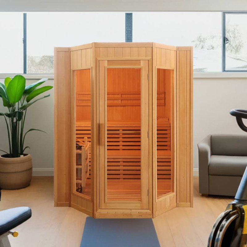 SunRay Saunas Tiburon 4 - Person Traditional Steam Sauna in Hemlock