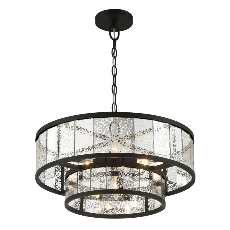 Lustre tambour en miroir à 2 niveaux Aldrin