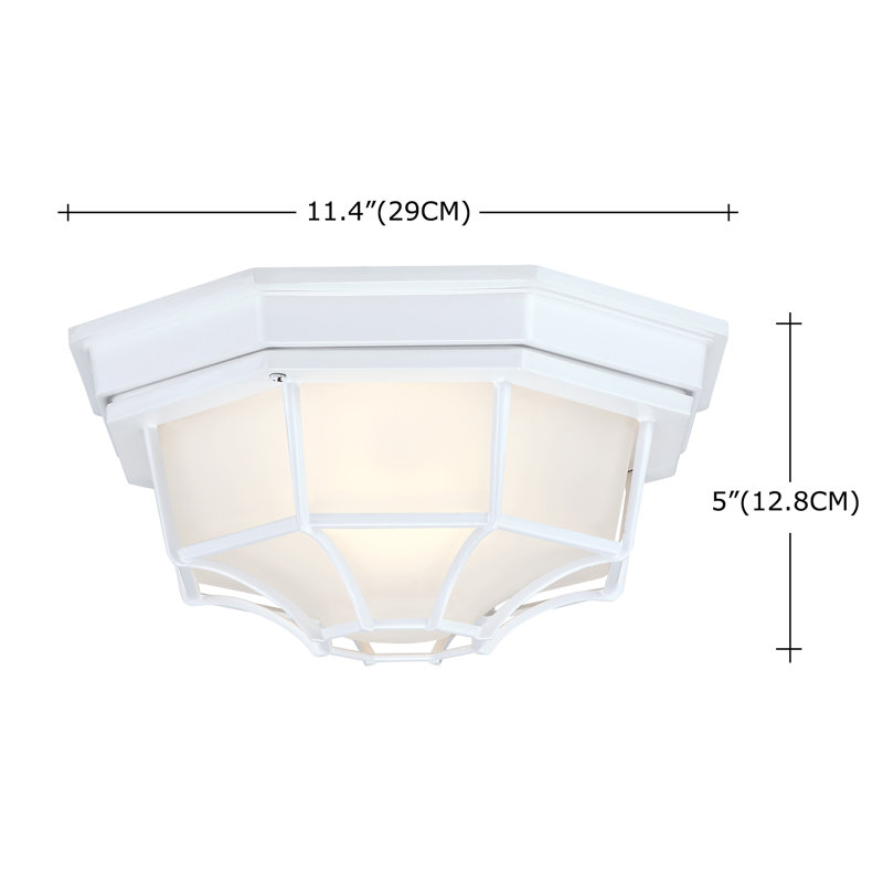 Erten  1-Light Ceiling Mount Light Fixture With Frosted Glass, White