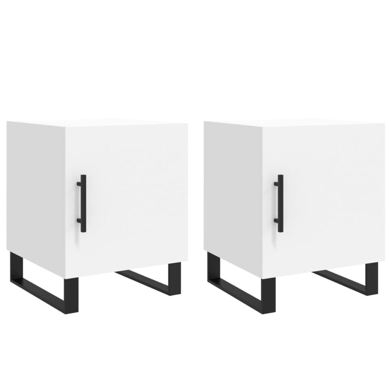 Bodaway 40cm W Manufactured Wood Bedside Table, White, Set of 2