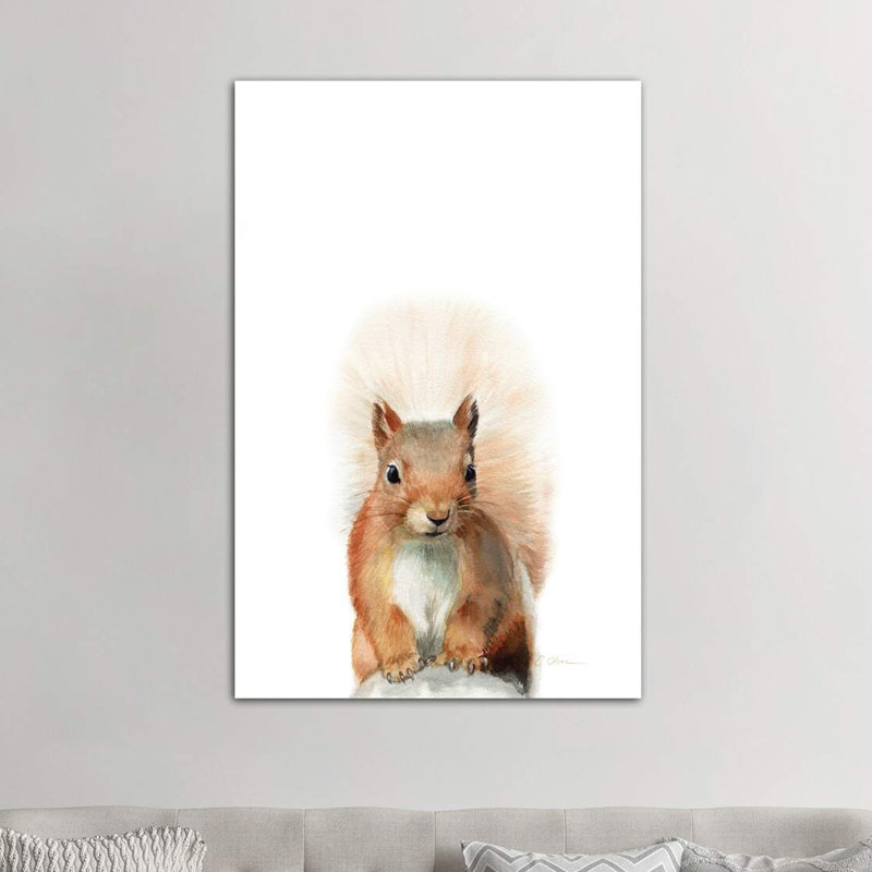 Happy Squirrel - Wrapped Canvas Painting, 152.5 cm H x 101.5 cm W