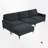 Keysan Velvet L-Shaped Sectional with Ottoman Reversible-1327873774