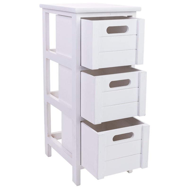 Ilene 26cm W 3 - Drawer Chest of Drawers, White