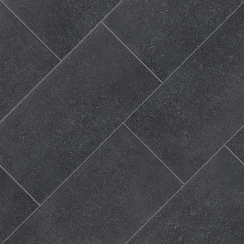 Jamboree Slate 12 in. x 24 in. Matte Ceramic Concrete Look Floor and Wall Tile, Slate