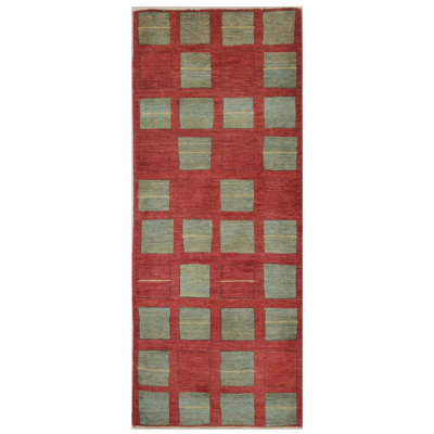 High-Quality Hand-Knotted Red And Green Area Rug