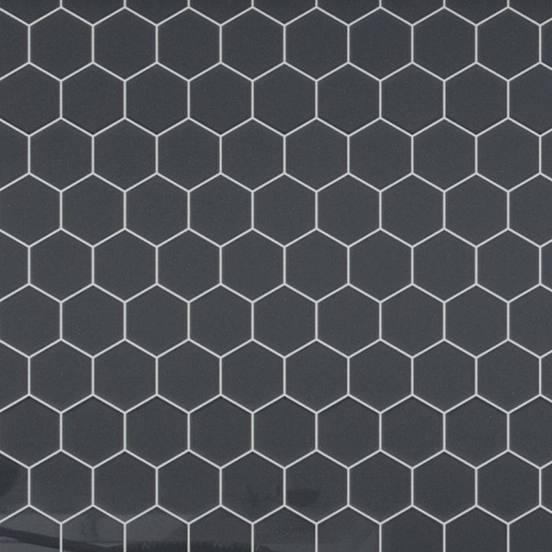 3" Beehive 10.25in.x11.75in. Glass Mosaic Tile, Carbon Gloss
