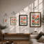 Stylized Tulip Composition Mid-Century - Framed Print-513077409-513077411