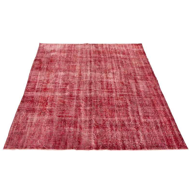 Tapis rouge foncé en laine noué à la main de conception unique 2000 pi 6 pi 11 po x 8 pi 9 po Oddie