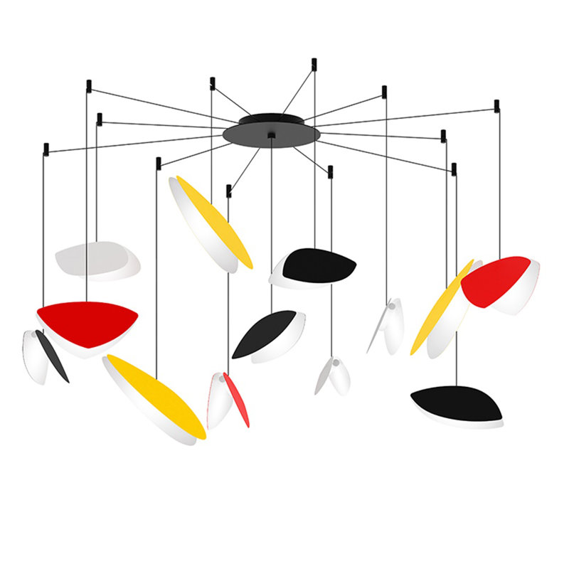 Papillons 9 - Light Satin Black LED Unique/Statement Pendant, 24, Multiple Color