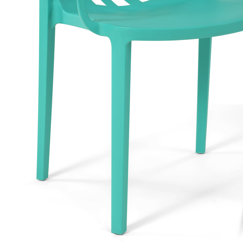 Chaise de salle à manger d'extérieur empilable (ensemble de 2), Turquoise