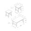Ensemble de table, ensemble de 3 pièces, café, bout, côté, décor, salon, stratifié gris, transitionnel-527011464