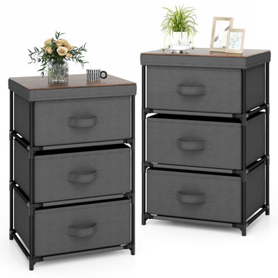 40cm W Metal Bedside Table