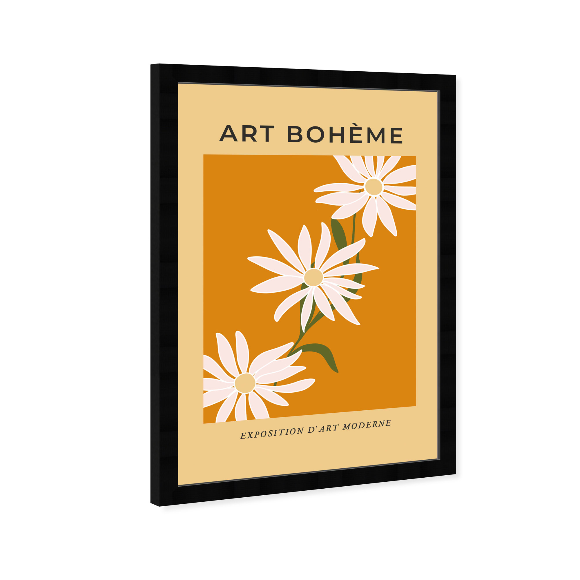 French White Daisy by Oliver Gal, Black Framed Paper, 26" H x 18" W