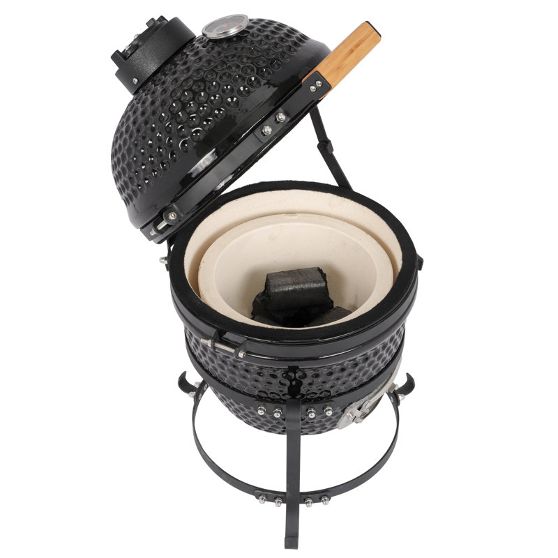 Blue Elephant 38.9cm W Kamado Charcoal Grill, Black