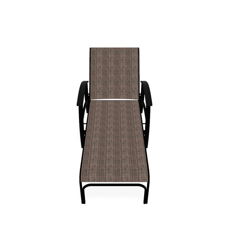 Belle Isle Outdoor Chaise Lounge, Lime 38D Sunbrella®, Classic Graphite P30, Textured Black