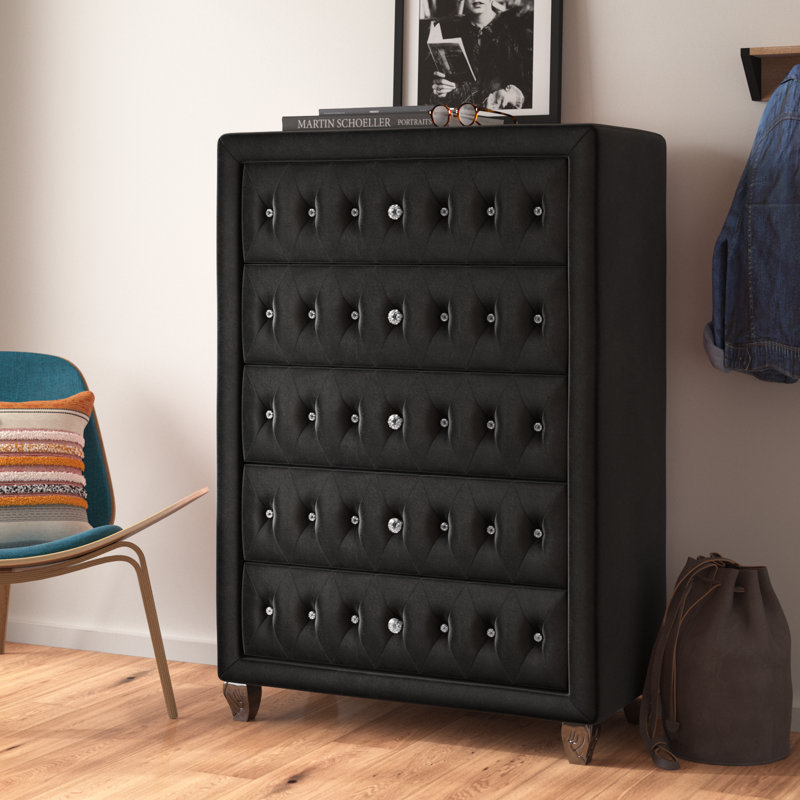 Commode 5 tiroirs Waldstrmidt, Noir
