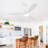 52 Inch Integrated LED 3 Wood Fan Blade Ceiling Fan With Light Kit And 6 Speed Remote Control