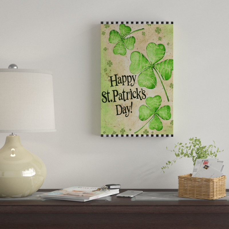 « st. patricks day trèfle », reproduction de peinture à l’acrylique sur toile tendue, H 47 po x l 30 po x P 2 po