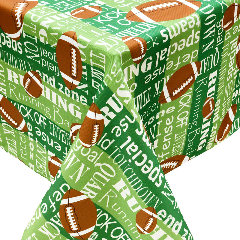 Passion For Football Collection 60"X90" Printed Tablecloth With Table Weight Set