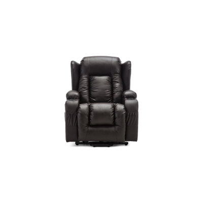 Wing Back Bonded Leather Lift Assist Rise Recliner Chair Armchair with Heat & Massage
