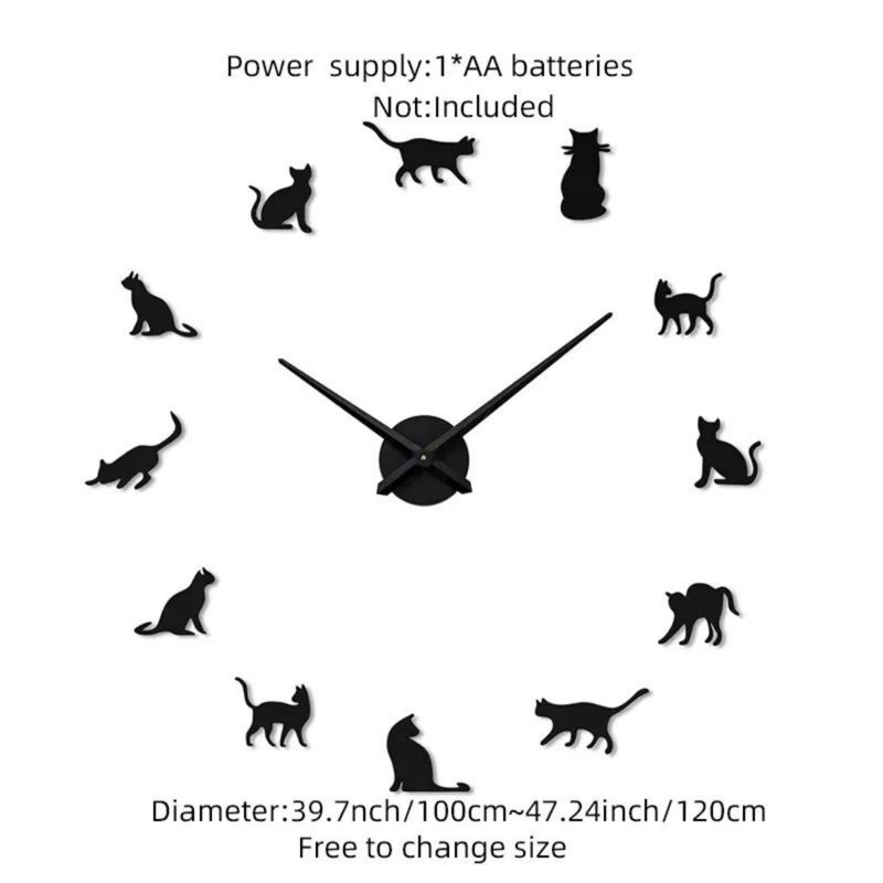 Très grande horloge murale 39,7 po Faith-Holly, Noir