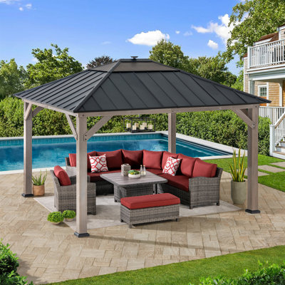Pavillon de jardin en bois 11 pi x 13 pi Sunjoy Sunjoy